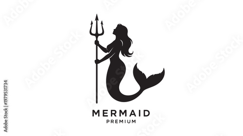 Maid character logo with torch and elegant silhouette for premium service branding and hospitality design
