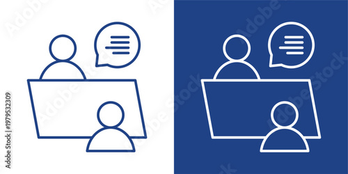 Business Consulting Blue And White Icon Style Collection