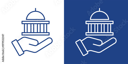 Corporate Governance Blue And White Icon Style Collection