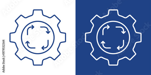 Process Optimization Blue And White Icon Style Collection