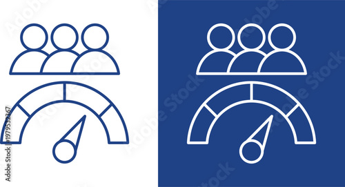 Business Performance Blue And White Icon Style Collection