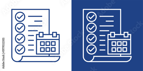 Strategic Planning Blue And White Icon Style Collection