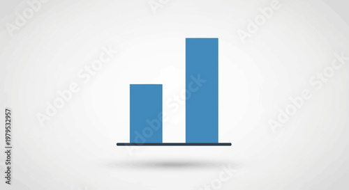 Growing Bar Chart Icon, Business Growth, Financial Data, Statistics