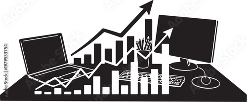Business Data Analysis and Statistics Concept Illustration