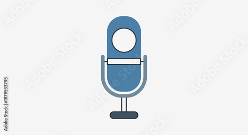 Vintage Microphone Icon on White Background