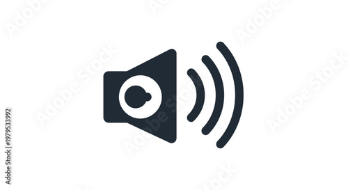 Sound Icon, Speaker Symbol, Audio Wave, Volume Control, Music Note Graphic