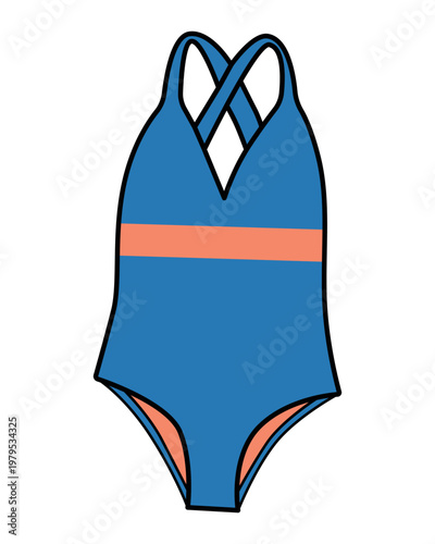 Blue Swimsuit Vector Illustration. Ideal for fashion, swimwear concepts, and summer themes.