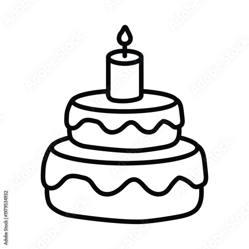 Birthday Cake doodle icon eps 10 file