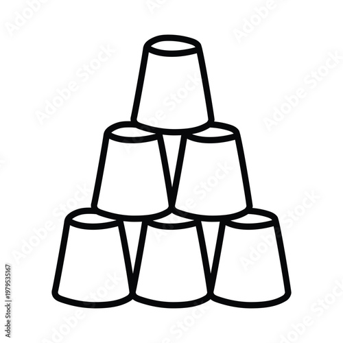 Cup Stacking doodle icon eps 10 file