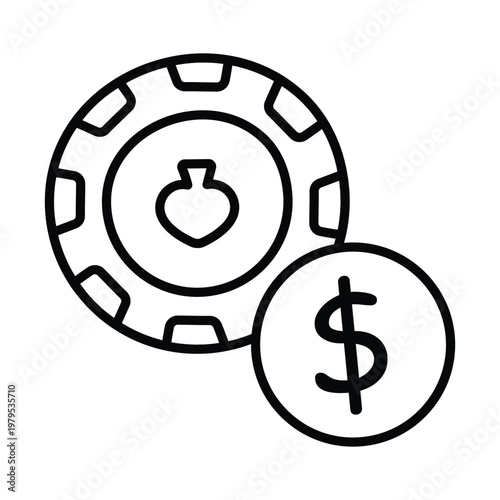 Gambling doodle icon eps 10 file