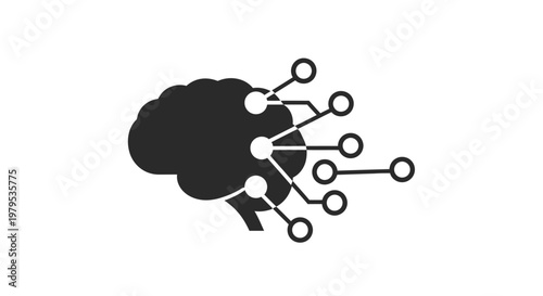 Artificial Intelligence Brain Network Icon