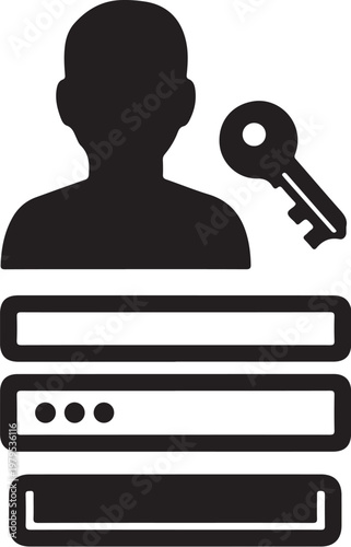 User authentication, login credentials, access icon, key symbol, account sign in, vector graphic