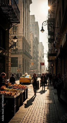 New York City Street Scene - Sunlight and Shadows.