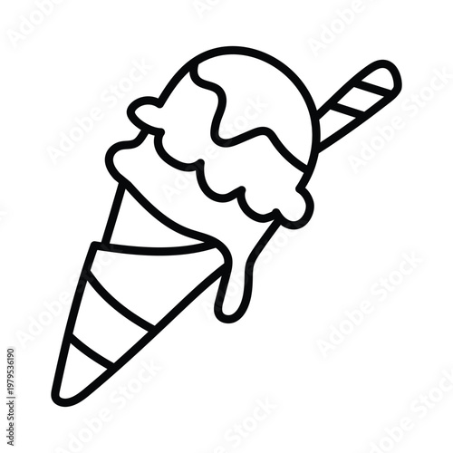 Ice Cream Cone doodle icon eps 10 file