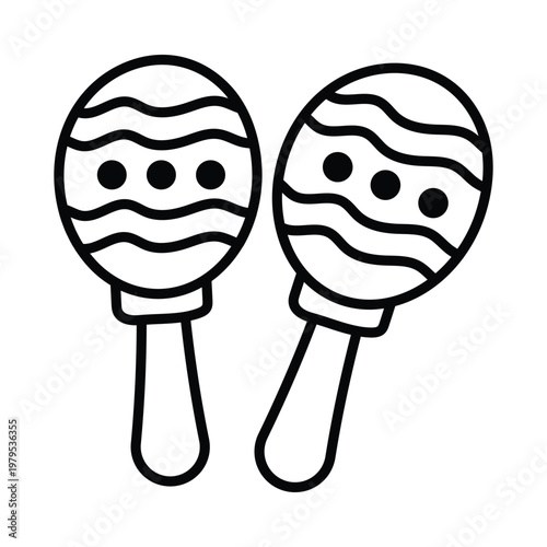 Maracas doodle icon eps 10 file 