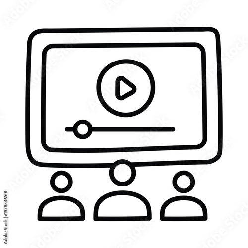 Watching Movie doodle icon eps 10 file