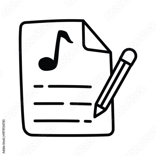 Music Listening doodle icon eps 10 file