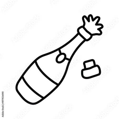 Champagne doodle icon eps 10 file