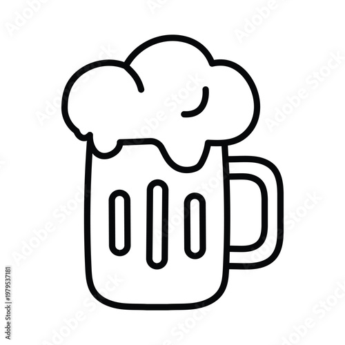 Beer Mug doodle icon eps 10 file
