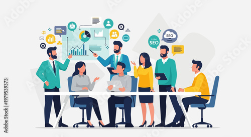 Business Team Meeting Strategy Presentation