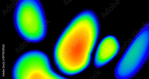 Thermographic map, vector abstract infrared radiation background, temperature analysis, multicolor rounded gradient