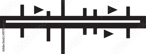 Railway, train track, railroad, transportation, infrastructure, vector graphics, black and white, industrial, icons, symbols