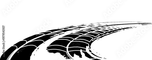 Tanda ban. Trek vektor mobil dan sepeda motor diatur. Tanda tapak truk pada konsep jalanan. Cap ban vektor dari berbagai jenis tapak mobil dan roda moto