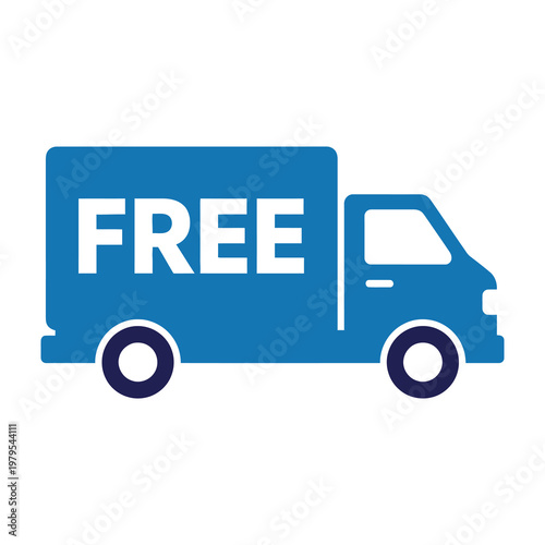 Free Delivery Service Icon Featuring A Blue Truck Symbol For Shipping And Logistics Businesses