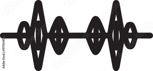 Sound wave, audio signal, black icon, vector graphic, waveform