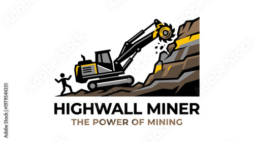 Highwall Miner Logo Mining Machine Working
