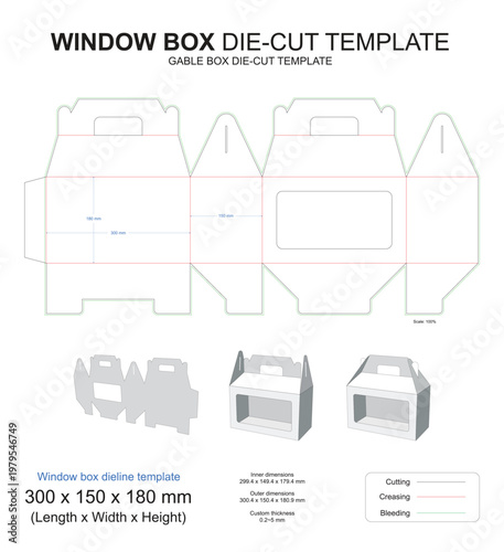 WINDOW BOX DIE-CUT TEMPLATE