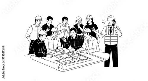 Group of people gathered around a table for a meeting or discussion.