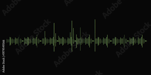 Digital blue sound wave and audio equalizer waveform background design