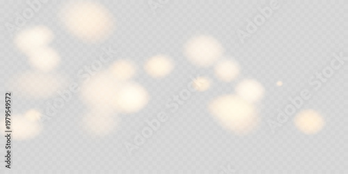 Golden bokeh sparkle overlay with glowing particles, transparent light effect, abstract festive Christmas background with luxury shine texture
