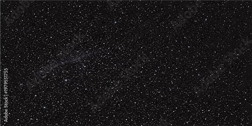 A breathtaking depiction of the vast cosmos, where countless stars shimmer against a velvety black expanse. The Milky Way stretches across the frame, with other nebulas providing stunning visual.