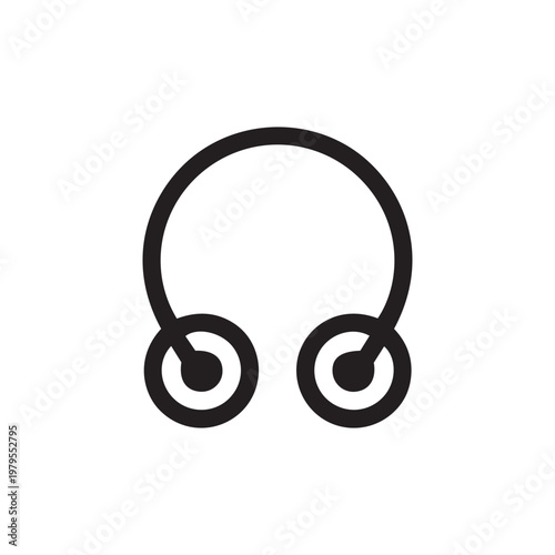 Geometric headphone stroke icon – Great for call center logos, gaming gear, or electronic music graphics.

