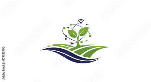 Smart Agriculture Technology with Digital Connectivity Logo