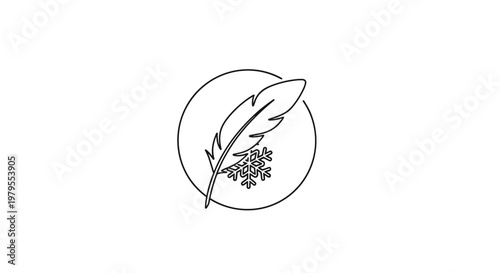 Lightweight Down Feather and Snowflakes Comfort Icon