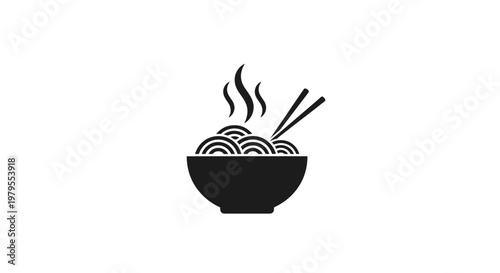 Hot Noodle Bowl with Chopsticks Icon