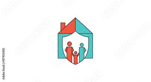 Family Home Protection and Insurance Icon