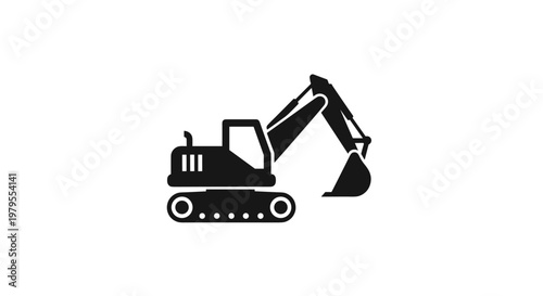 Excavator Construction Digger Machine Heavy Equipment Icon