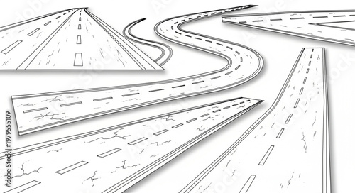Highway Road Network Illustration.