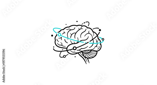 Dynamic Human Brain with Orbiting Neural Connections and Creative Ideas