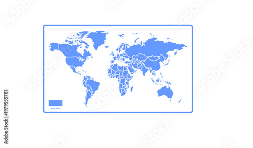 Foto World Map with Accurate Country Borders Vector