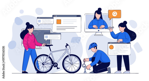Online Bicycle Repair Training and Digital Maintenance Concept