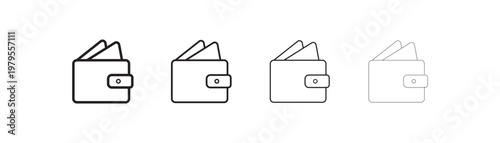 Modern wallet icon in minimal line style design. Clean and simple outline suitable for UI UX projects. vector illustration isolated on background. eps10