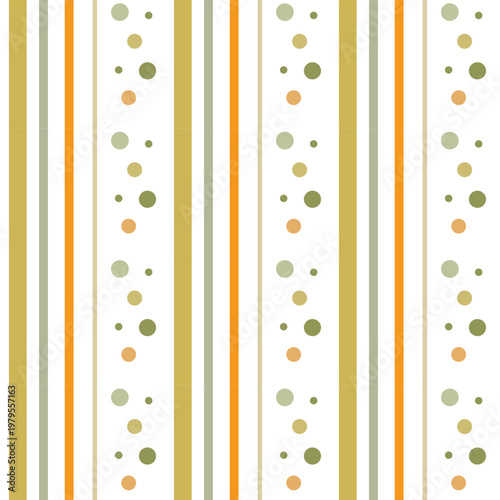 Decorative Stripe and Dot Seamless Pattern with Colorful Lines and Minimal Abstract Background