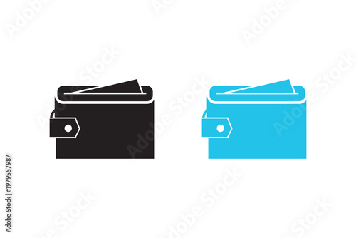 Wallet icon set. two color filled, minimal style design. Perfect for digital payment and fintech applications. wallet sign and symbol, vector illustration. eps10
