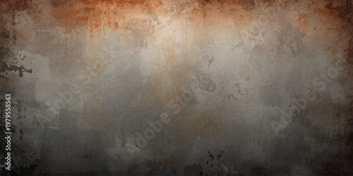 An aged grunge metal texture background featuring a dark weathered surface with old dirty paper patterns and rough vintage gray material