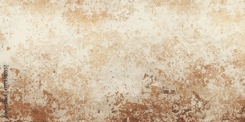 A vintage grungy wallpaper design featuring an ancient stone wall texture blended with aged parchment paper to create a rough weathered antique surface with a dirty brown marble pattern